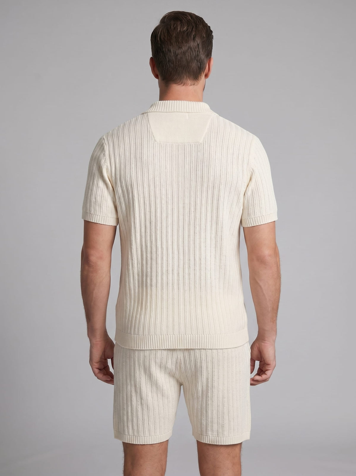 Herren Strickset Kurzarm mit Kubakragen | Armin