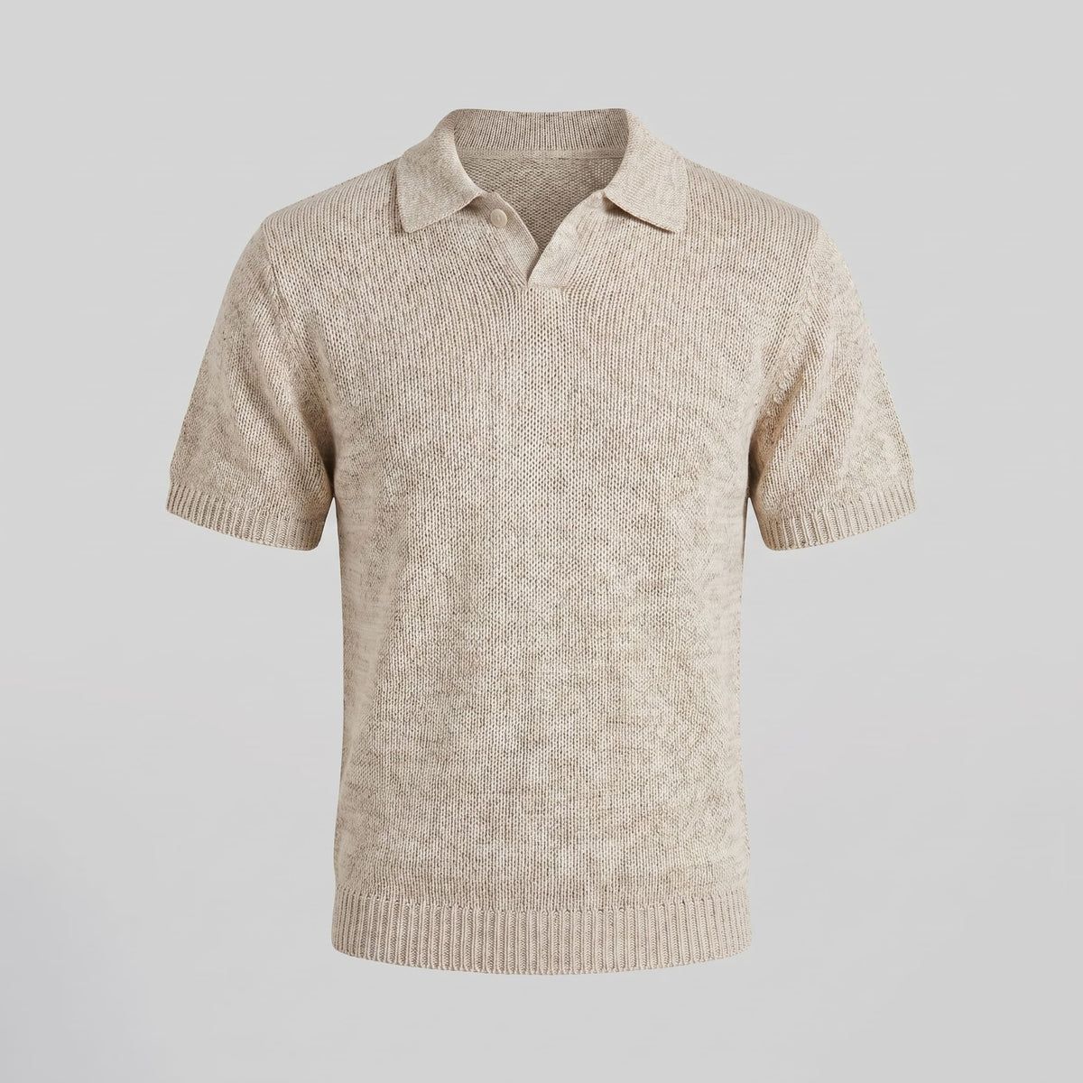 Herren Strickpoloshirt mit offenem Kragen | Silvan