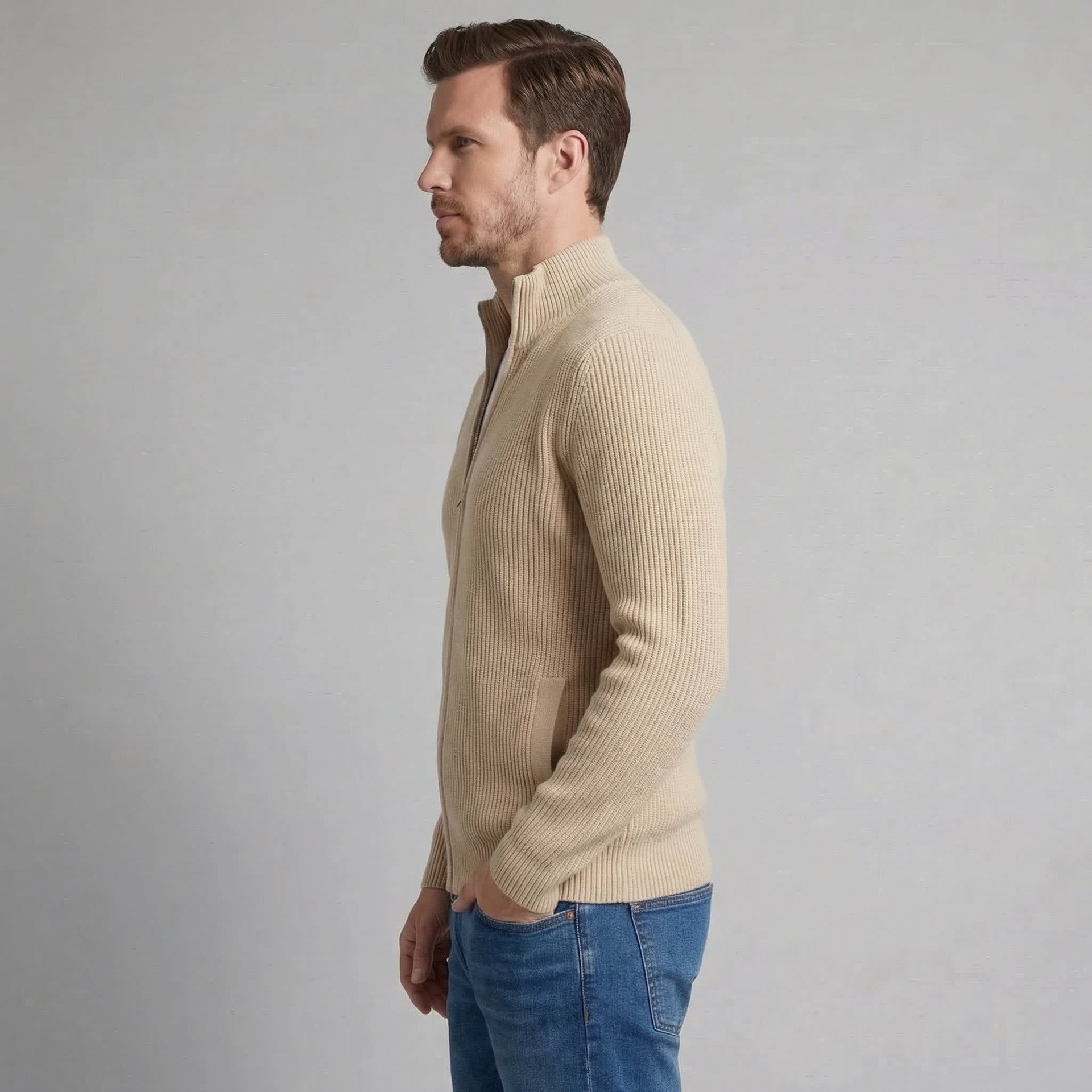 Herren Strickjacke mit Stehkragen | Siegfried