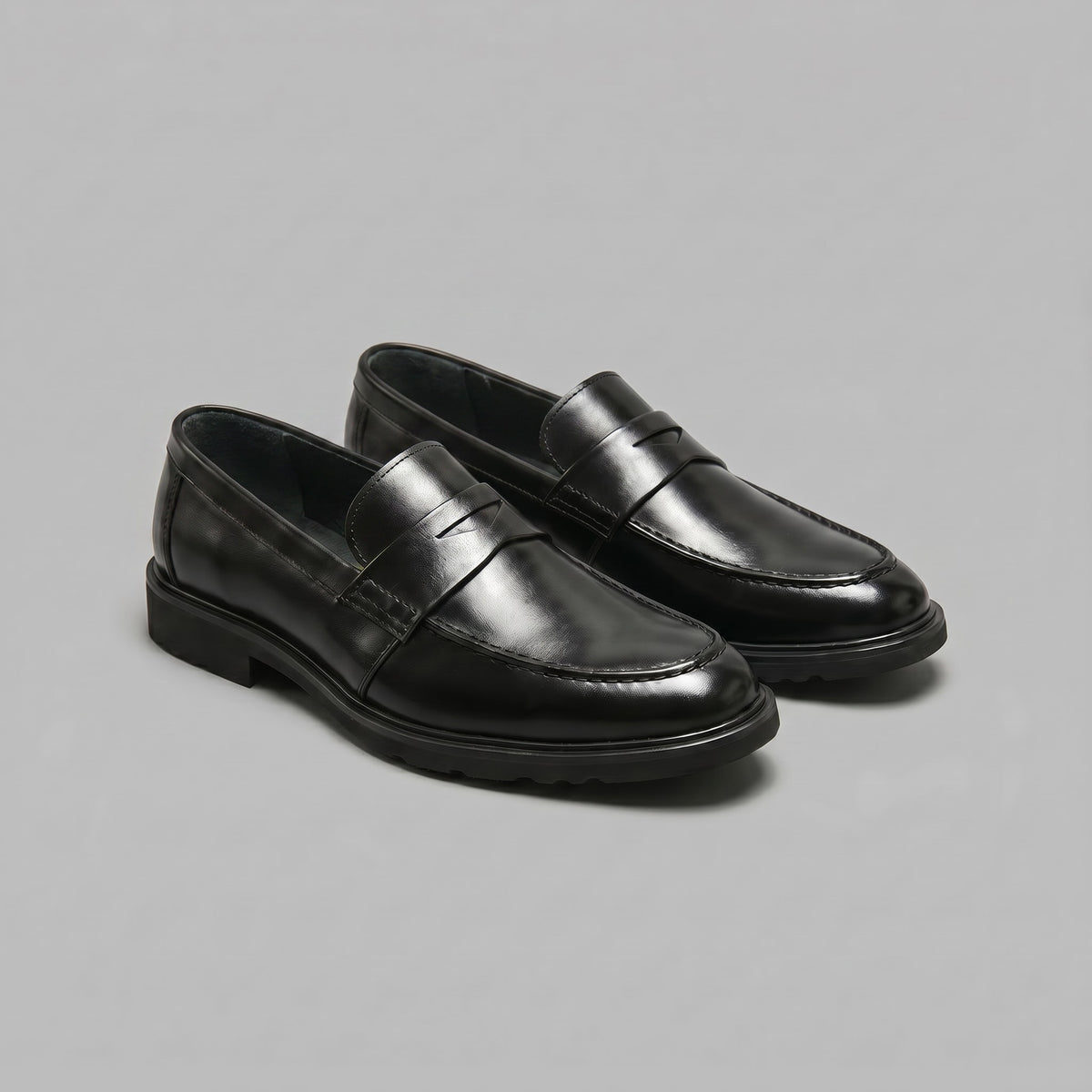 Herren Kunstleder-Loafer mit Profilsohle | Hinrich