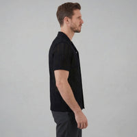 Herren Strickhemd Lochmuster mit Kubakragen | Gustav