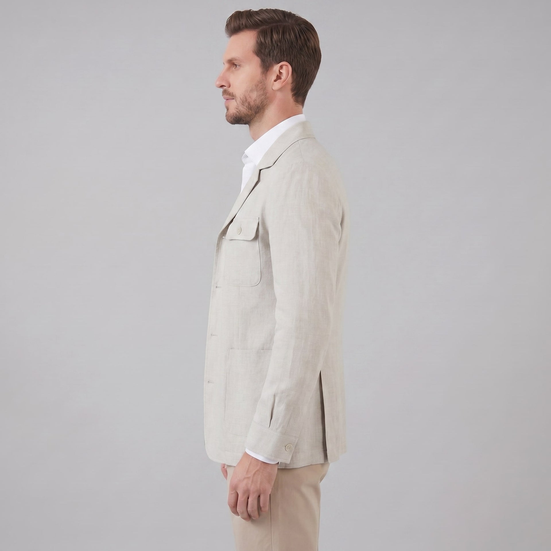 Herren Leinenjacke mit Reverskragen | Udo