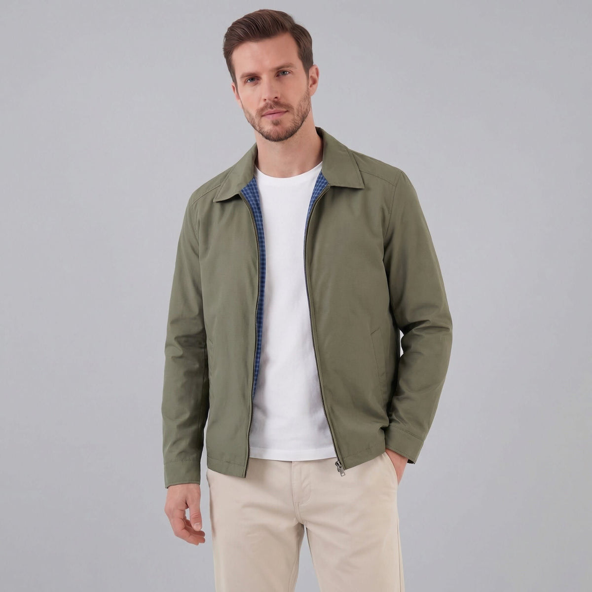 Herren Blouson mit Hemdkragen und Karofutter | Arnold