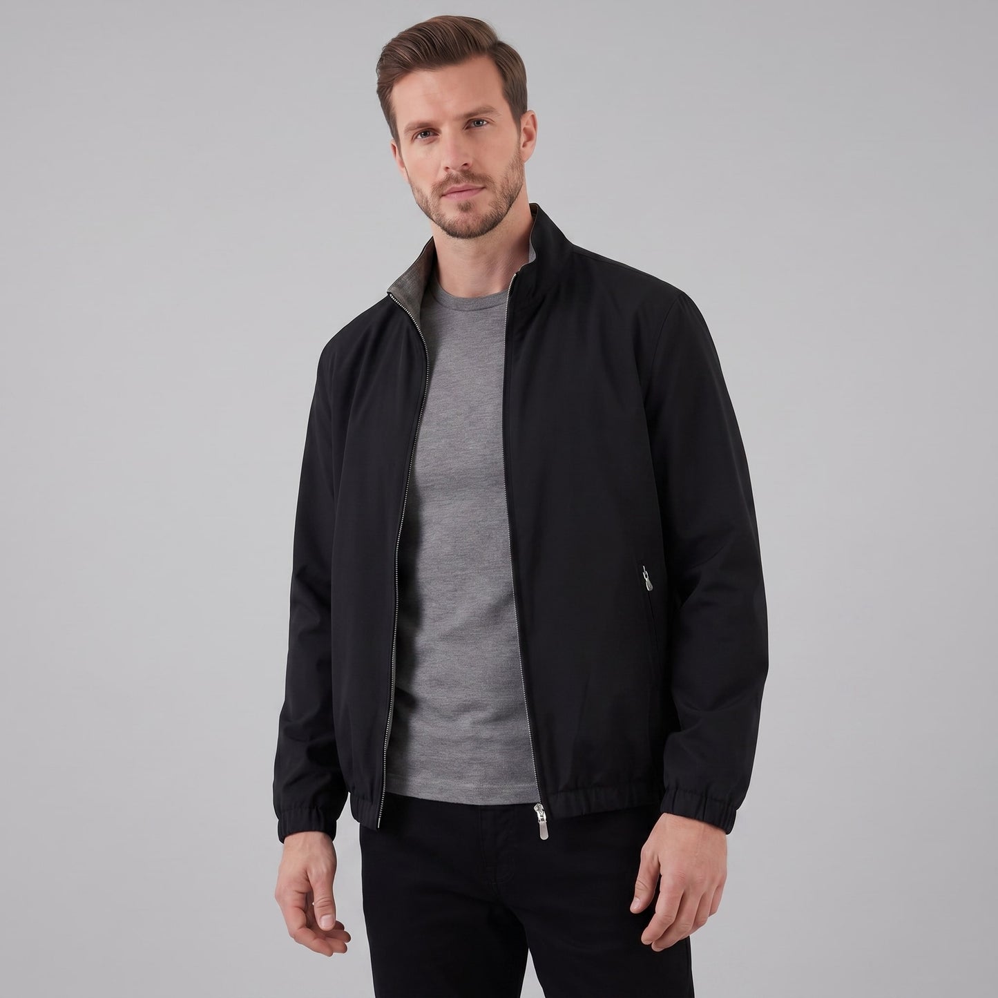 Herren Blouson mit Stehkragen und Reißverschlusstaschen | Augustin_1