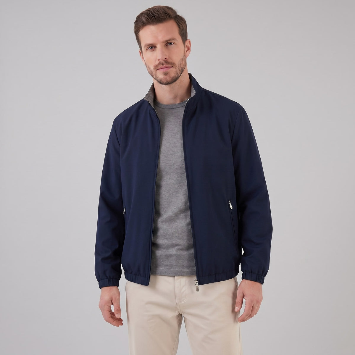 Herren Blouson mit Stehkragen und Reißverschlusstaschen | Augustin