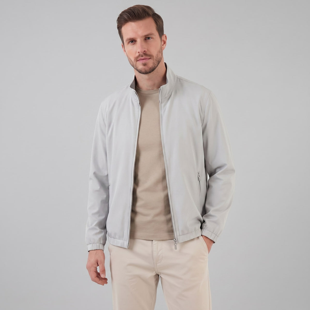 Herren Blouson mit Stehkragen und Reißverschlusstaschen | Augustin_15