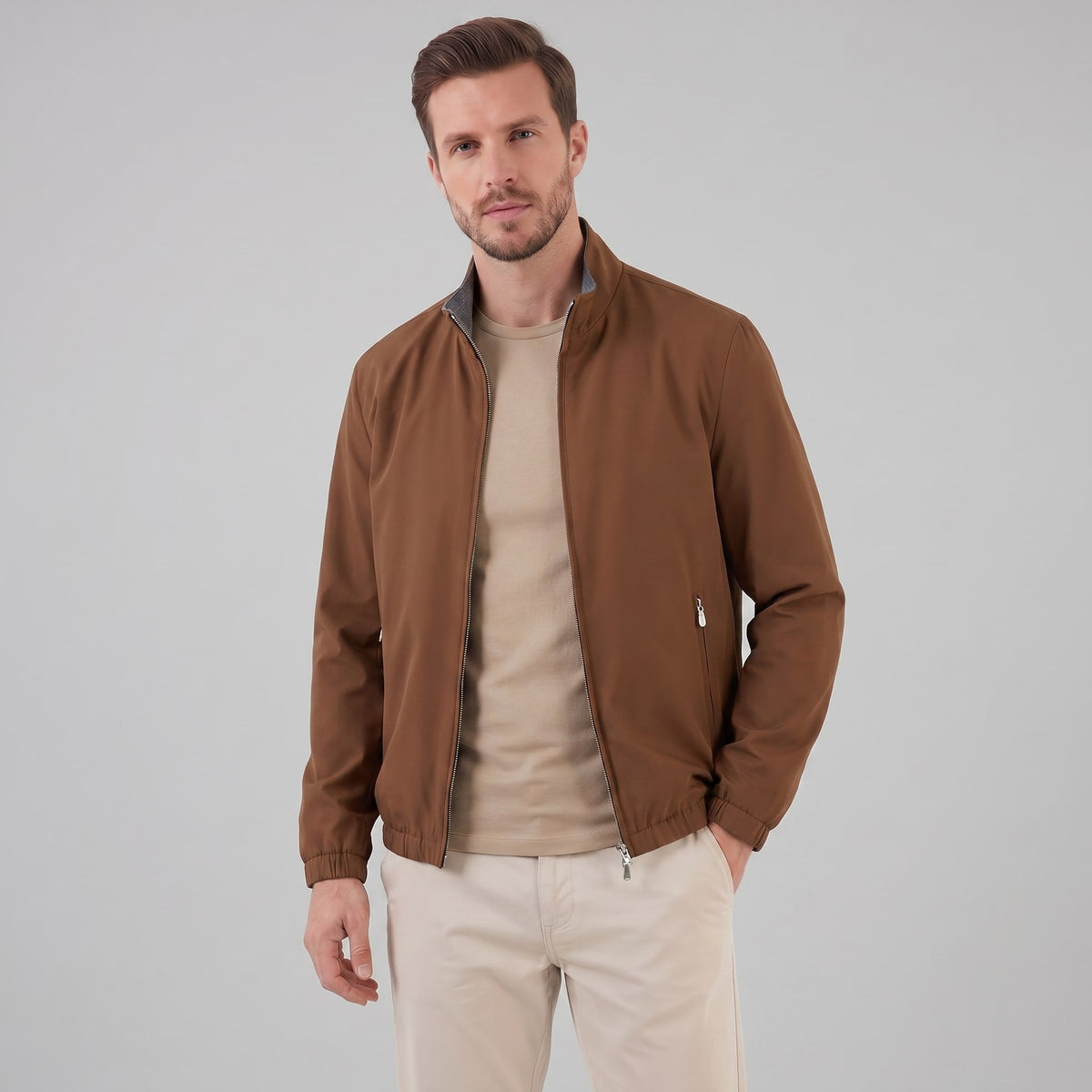 Herren Blouson mit Stehkragen und Reißverschlusstaschen | Augustin_6