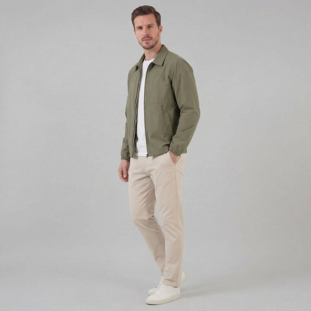 Herren Übergangsjacke mit Hemdkragen | Arnulf