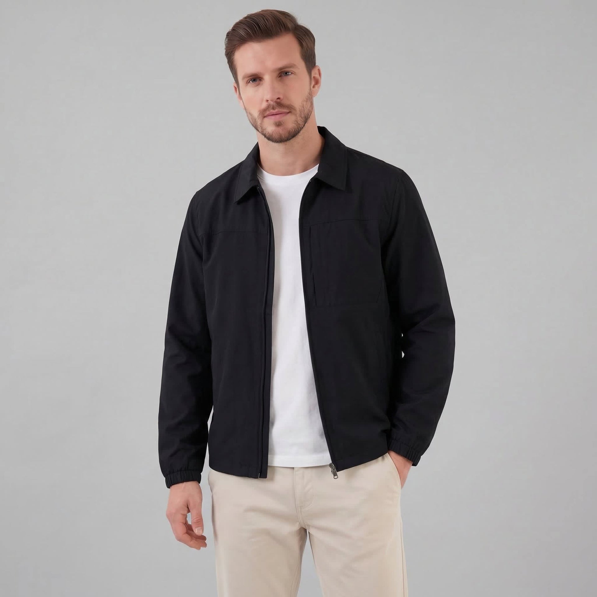 Herren Übergangsjacke mit Hemdkragen | Arnulf