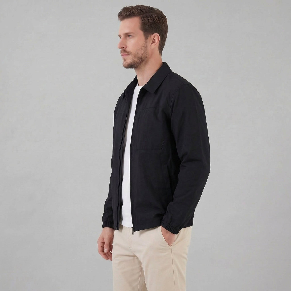 Herren Übergangsjacke mit Hemdkragen | Arnulf