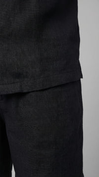 Herren Leinenset Kurzarm mit Kubakragen | Arend