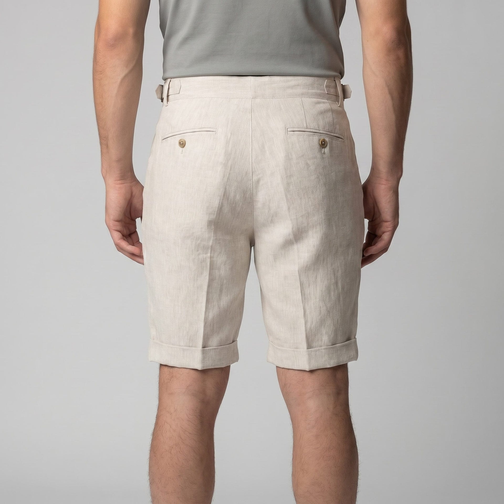 Herren Leinenshorts mit Schnallenbund | Pius