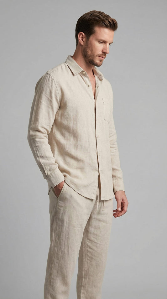 Herren Leinenset Slim Fit mit Kentkragen | Benedikt_1