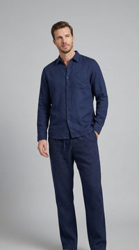 Herren Leinenset Slim Fit mit Kentkragen | Benedikt