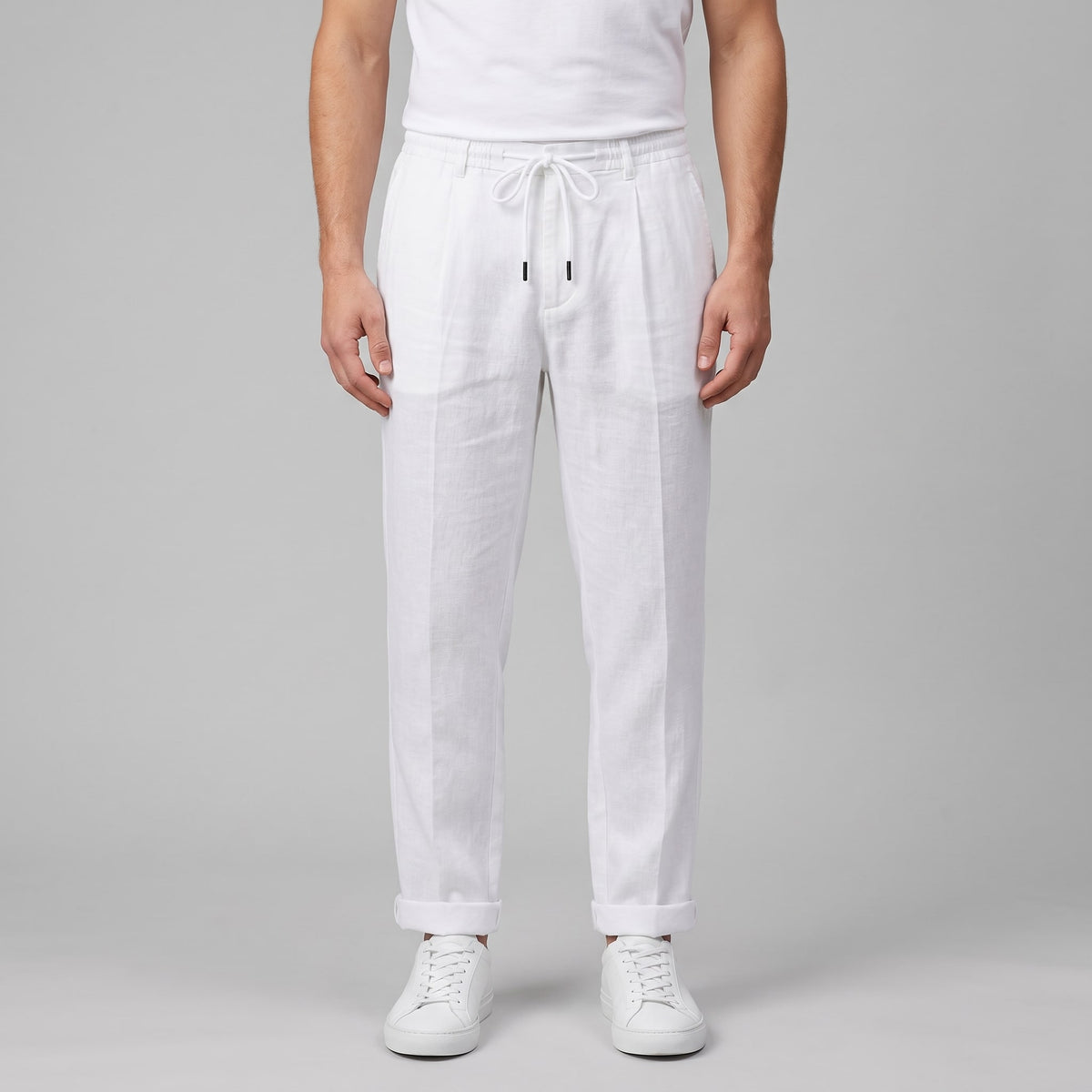 Herren Leinenhose mit Bundfalte und Kordelzug | Willi_1