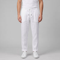 Herren Leinenhose mit Bundfalte und Kordelzug | Willi