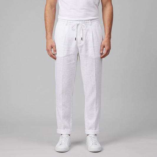 Herren Leinenhose mit Bundfalte und Kordelzug | Willi_1