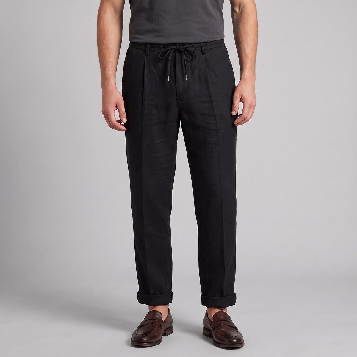Herren Leinenhose mit Bundfalte und Kordelzug | Willi_13