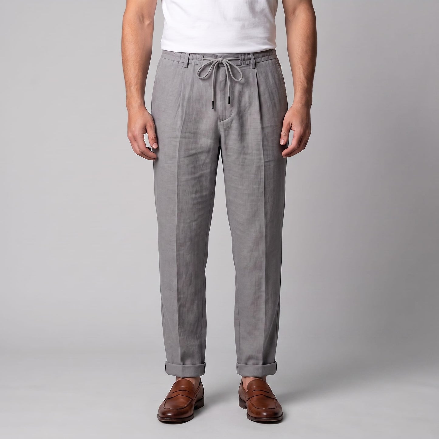 Herren Leinenhose mit Bundfalte und Kordelzug | Willi_19