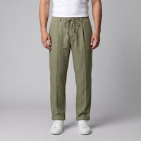Herren Leinenhose mit Bundfalte und Kordelzug | Willi