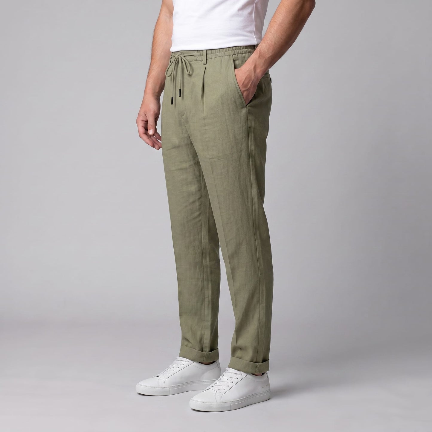 Herren Leinenhose mit Bundfalte und Kordelzug | Willi_28