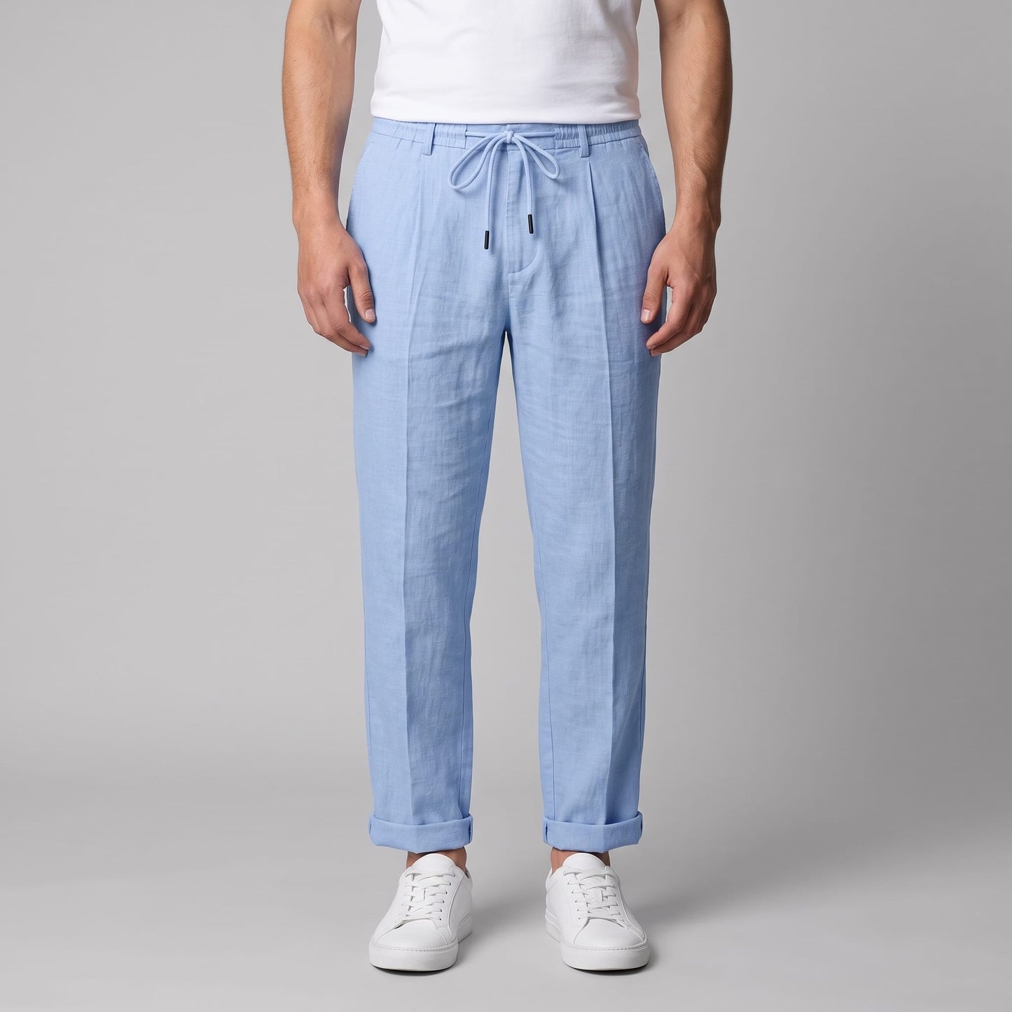 Herren Leinenhose mit Bundfalte und Kordelzug | Willi_37