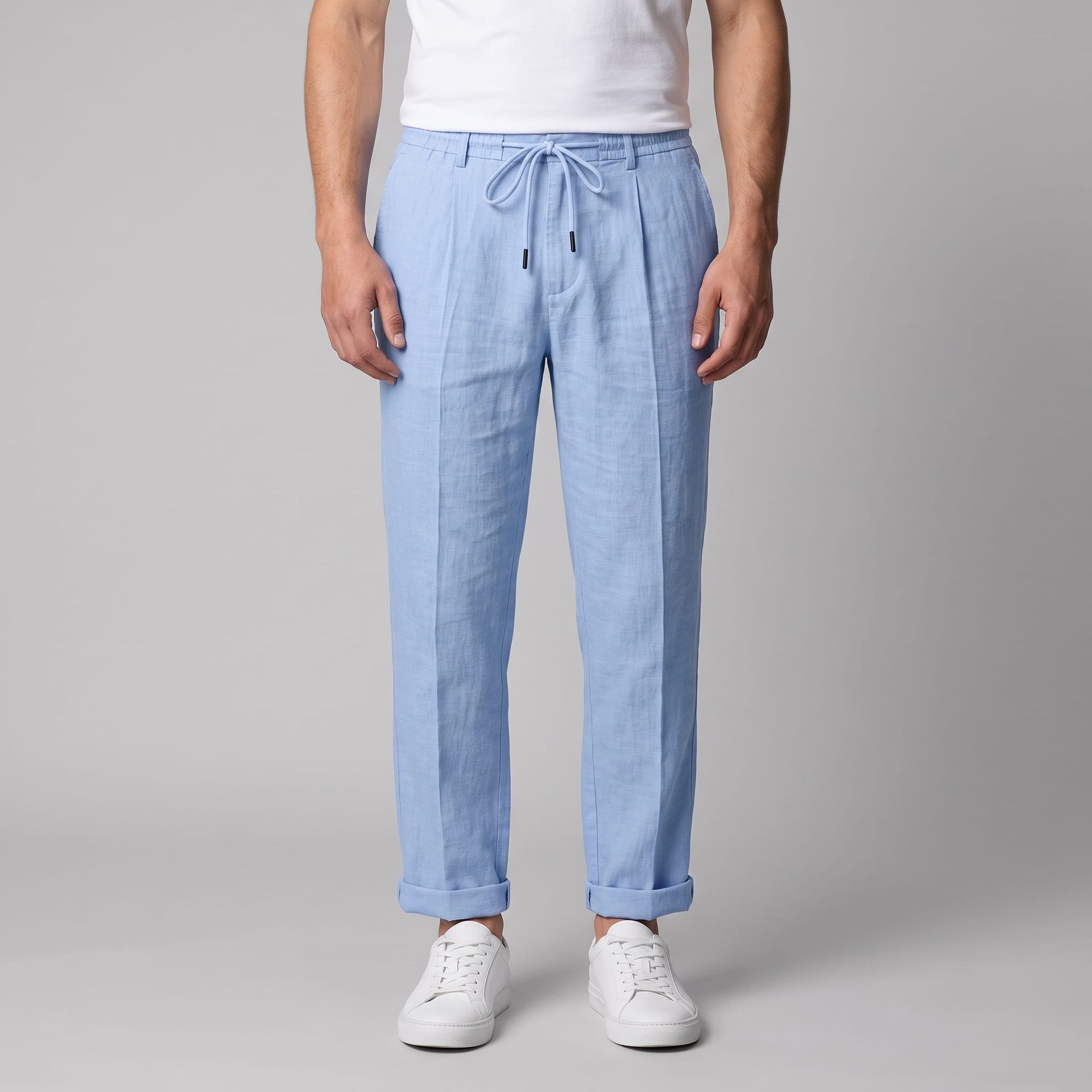 Herren Leinenhose mit Bundfalte und Kordelzug | Willi