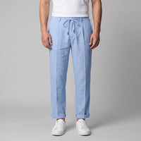 Herren Leinenhose mit Bundfalte und Kordelzug | Willi