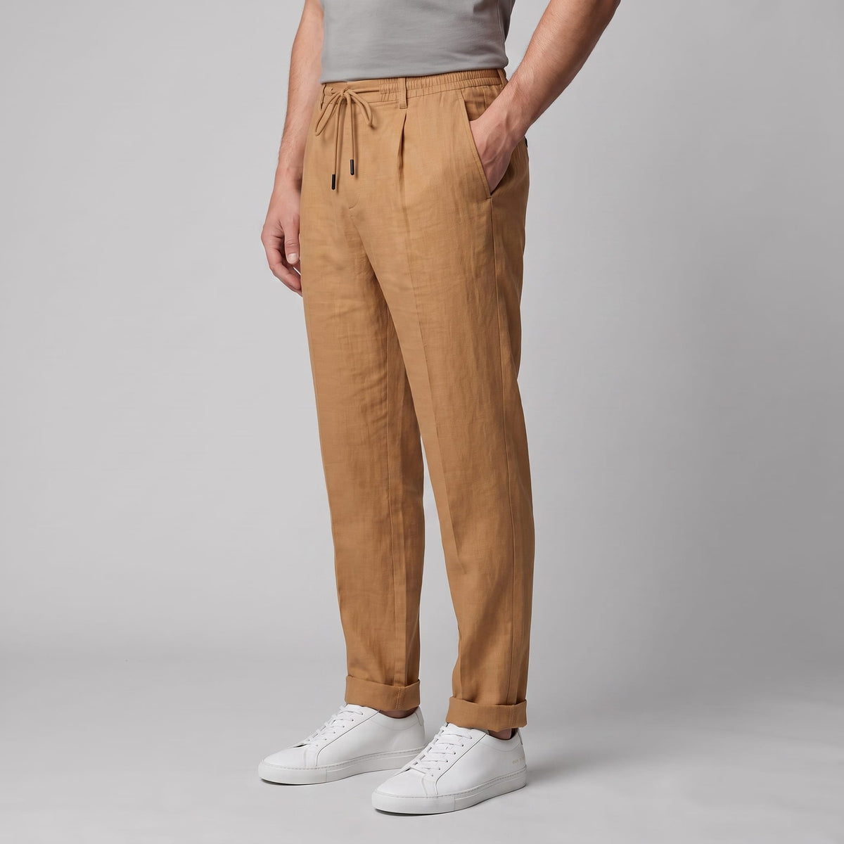 Herren Leinenhose mit Bundfalte und Kordelzug | Willi_46
