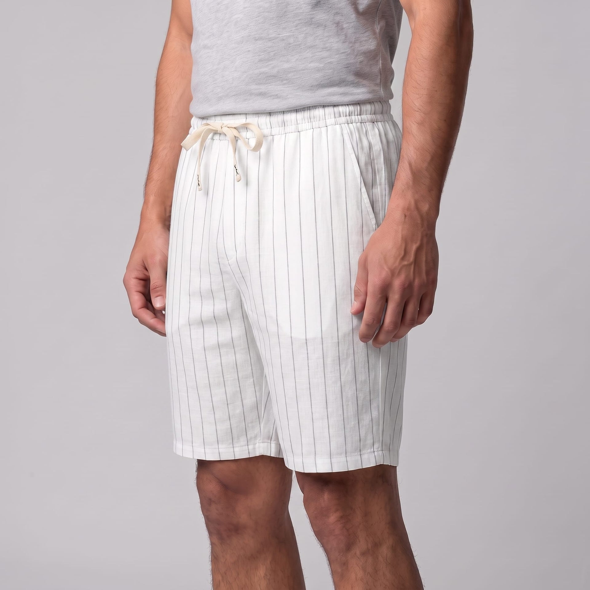 Herren Leinenshorts mit Nadelstreifen | Reimund