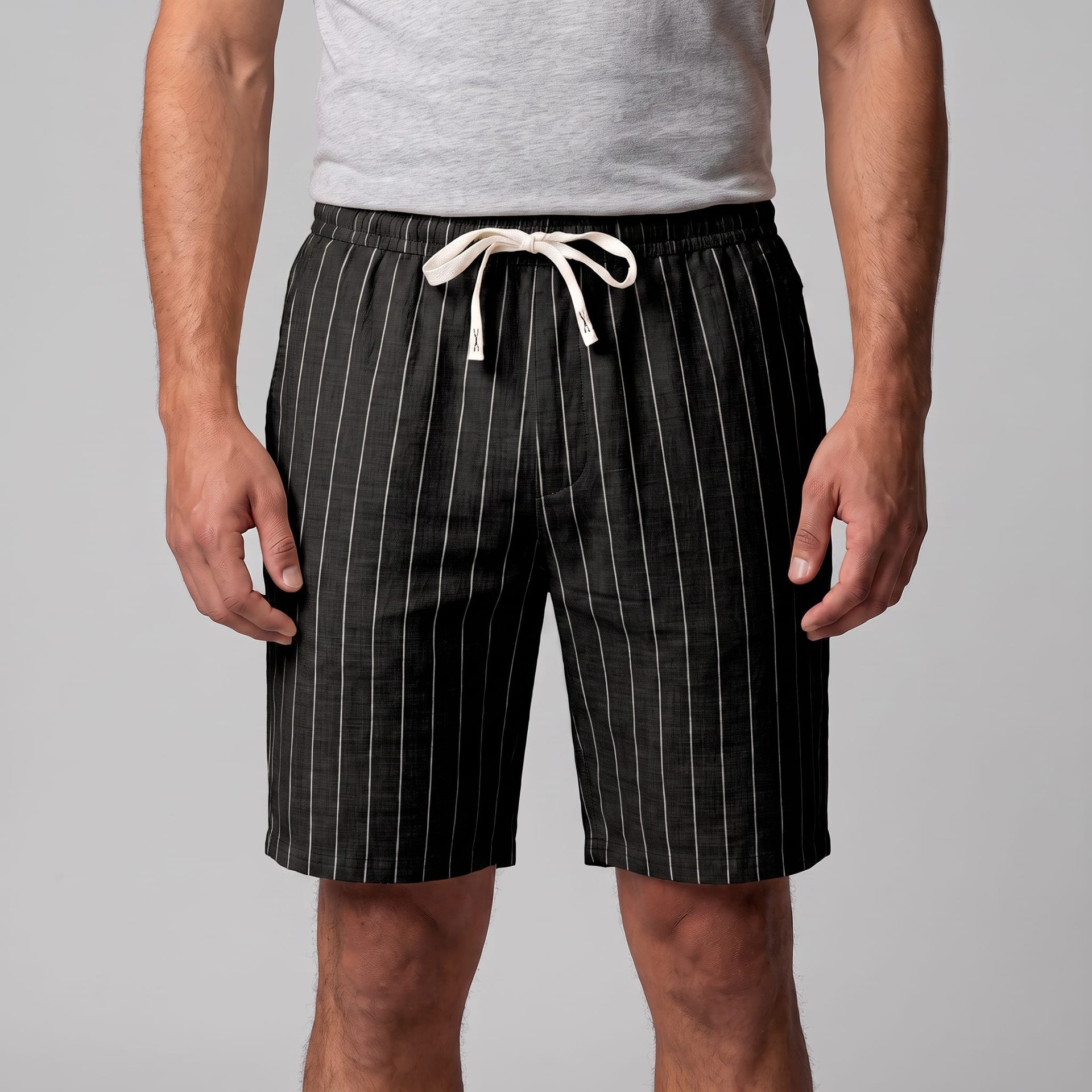 Herren Leinenshorts mit Nadelstreifen | Reimund