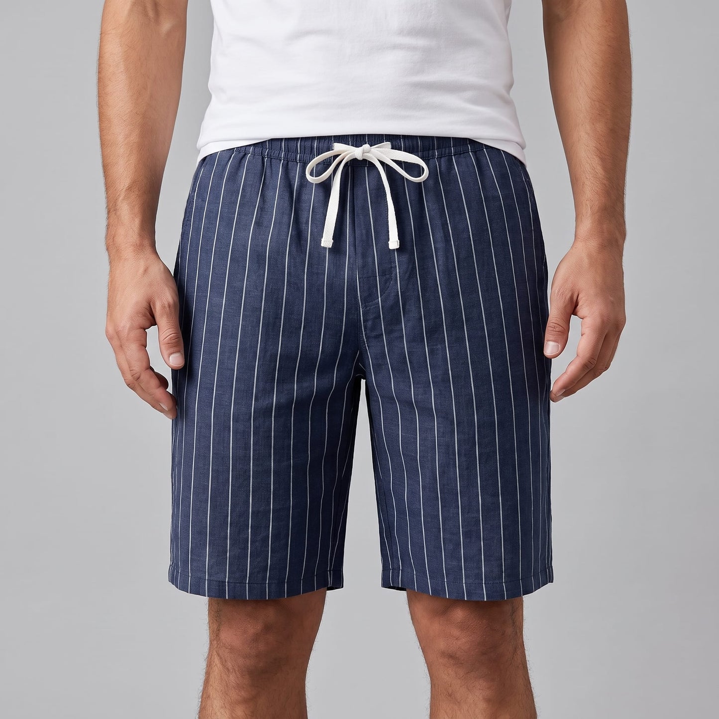 Herren Leinenshorts mit Nadelstreifen | Reimund_31