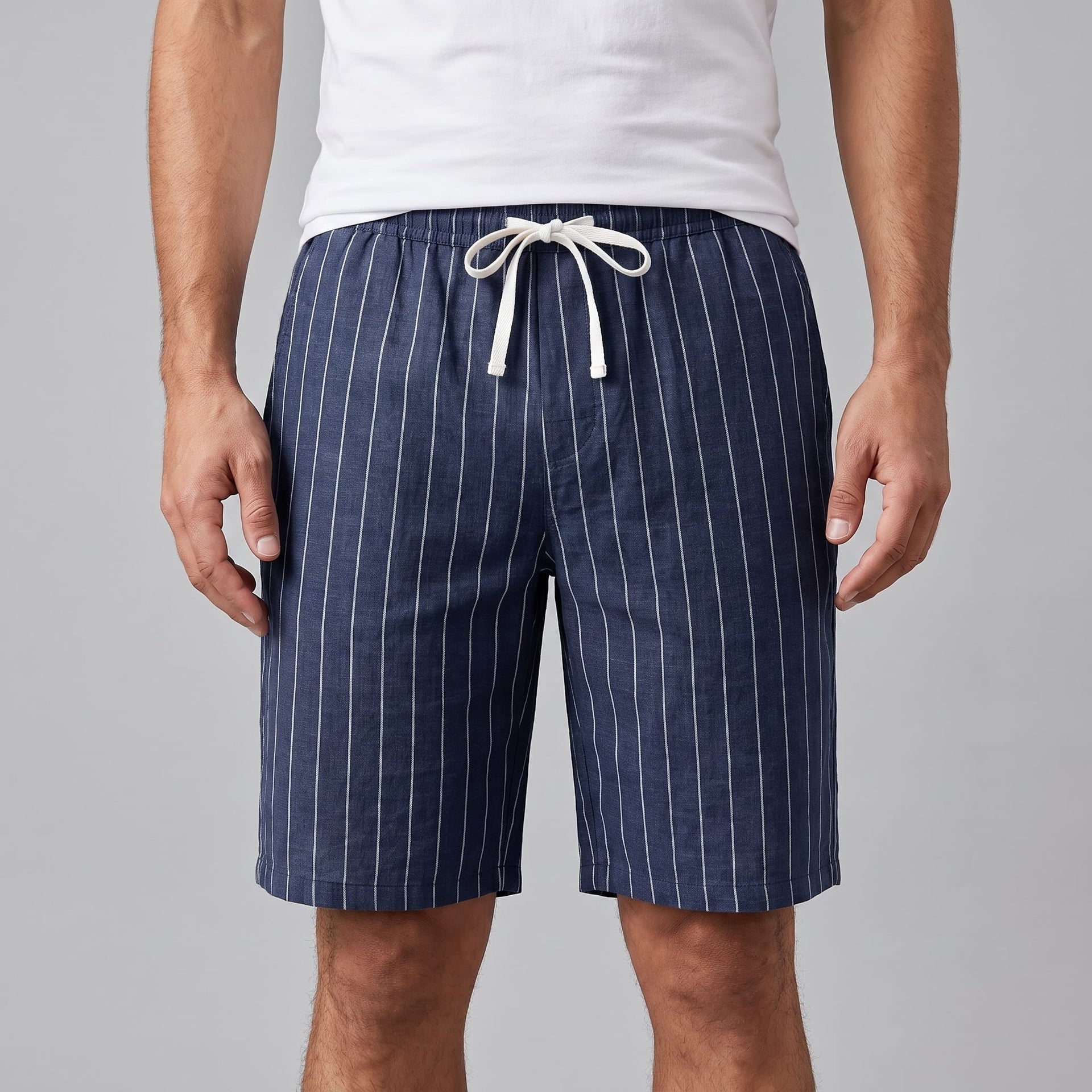Herren Leinenshorts mit Nadelstreifen | Reimund