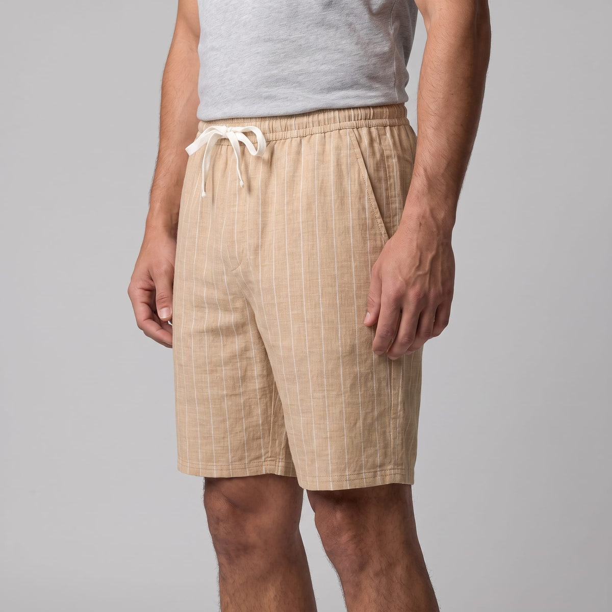 Herren Leinenshorts mit Nadelstreifen | Reimund_4