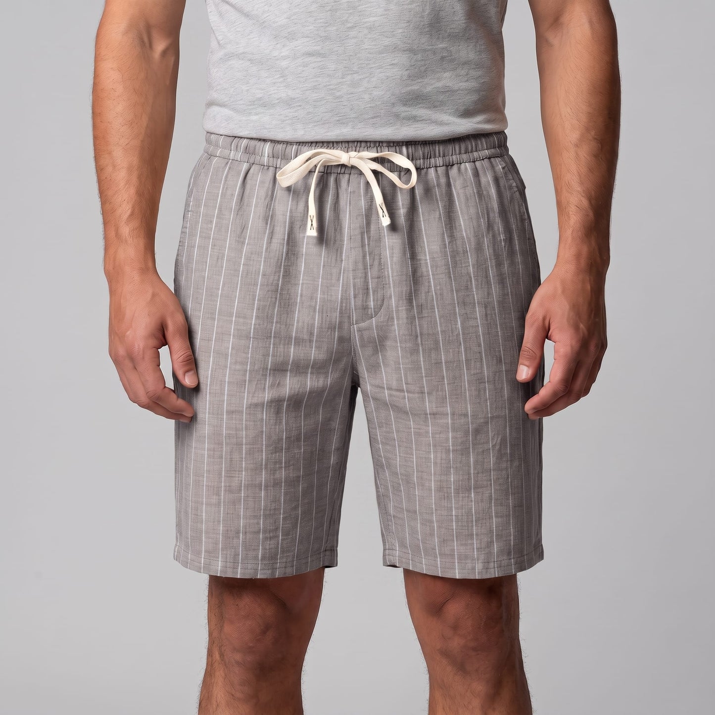 Herren Leinenshorts mit Nadelstreifen | Reimund_7