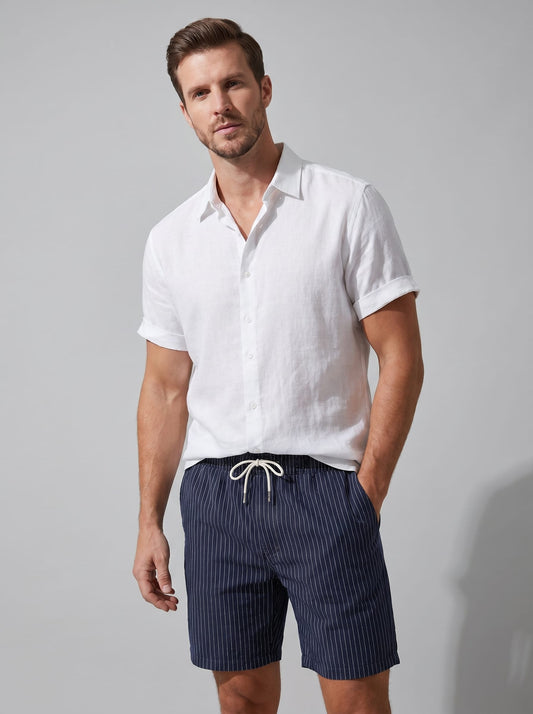 Herren Leinenhemd mit Streifenshorts | Bernhard_1