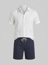 Herren Leinenhemd mit Streifenshorts | Bernhard