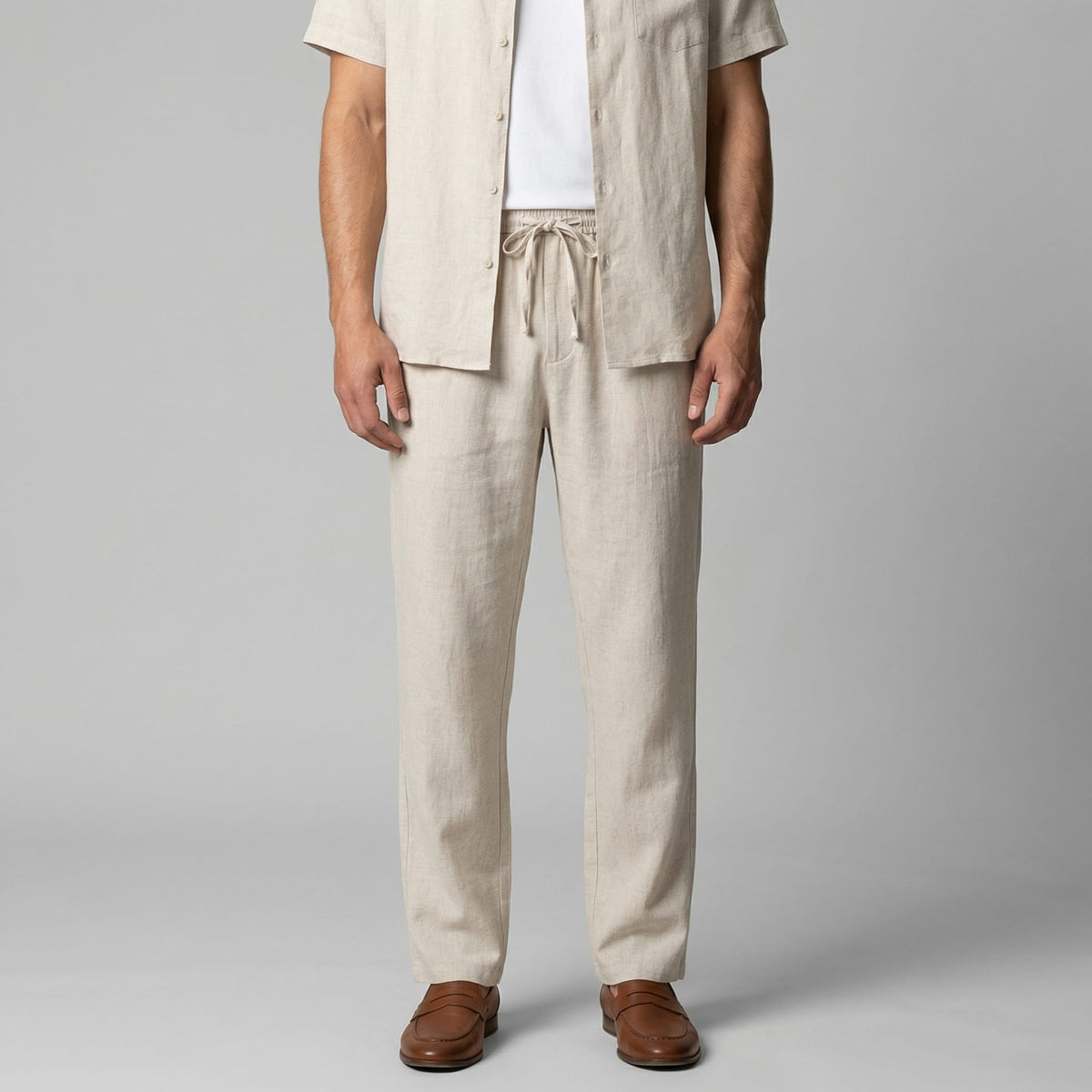 Herren Leinenhose mit elastischem Bund | Kai_1
