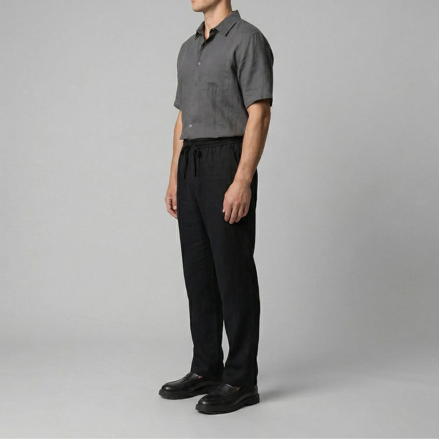 Herren Leinenhose mit elastischem Bund | Kai_11
