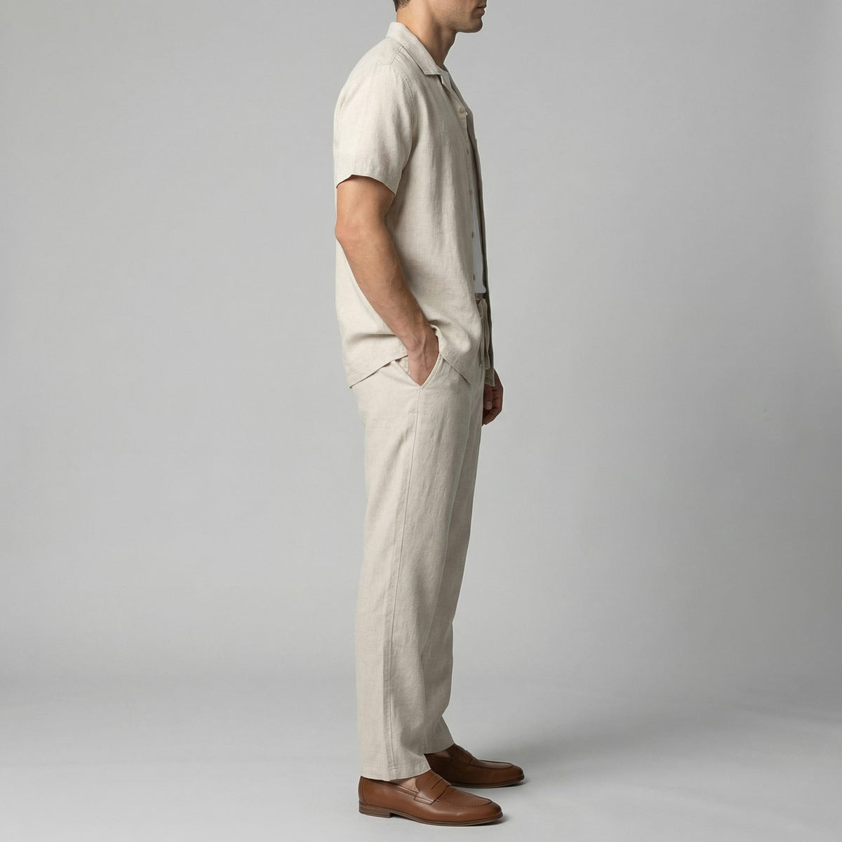 Herren Leinenhose mit elastischem Bund | Kai_2