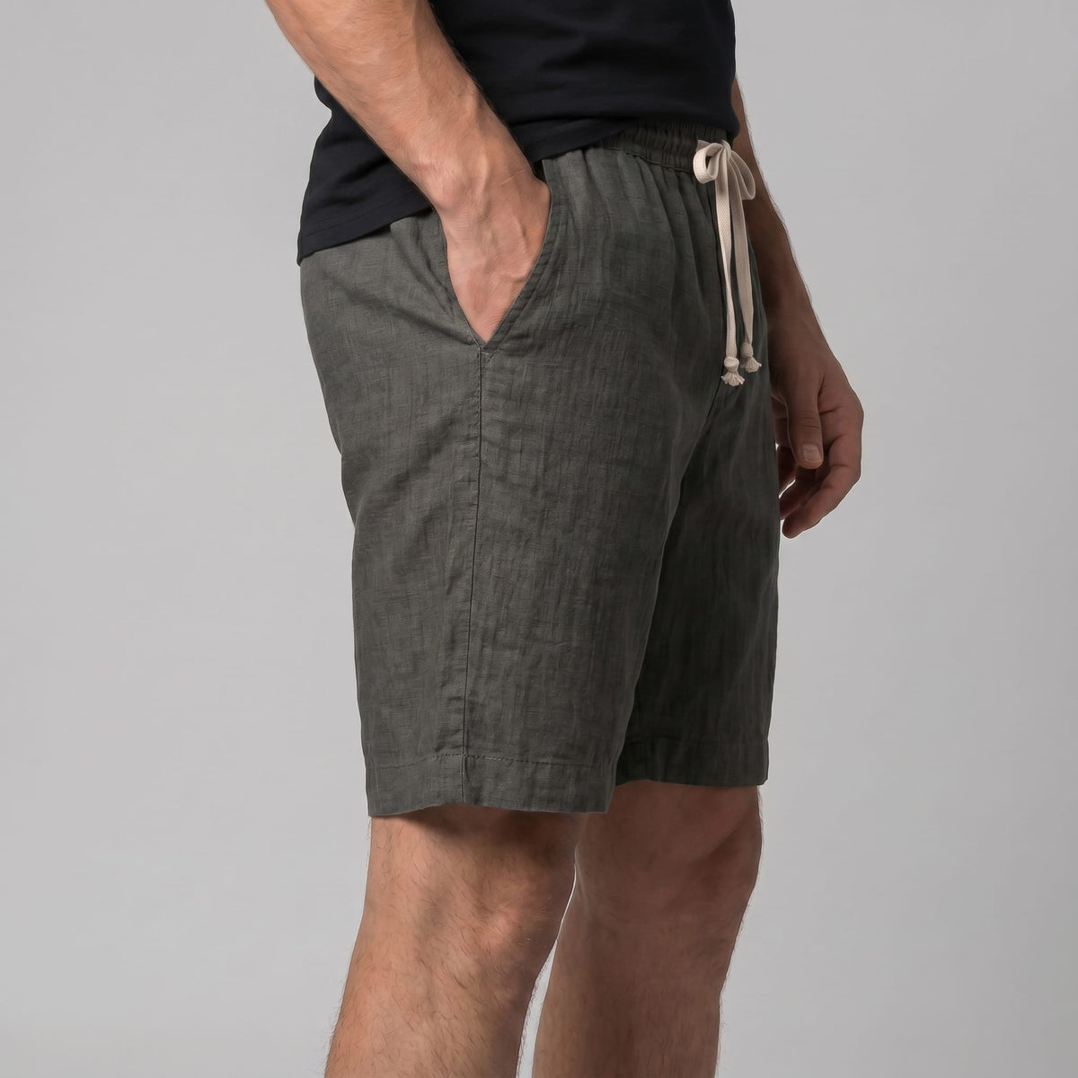 Herren Leinenshorts mit Tunnelzug | Reinald_12