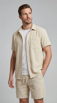 Herren Cordset Kurzarmhemd und Shorts | Bertram