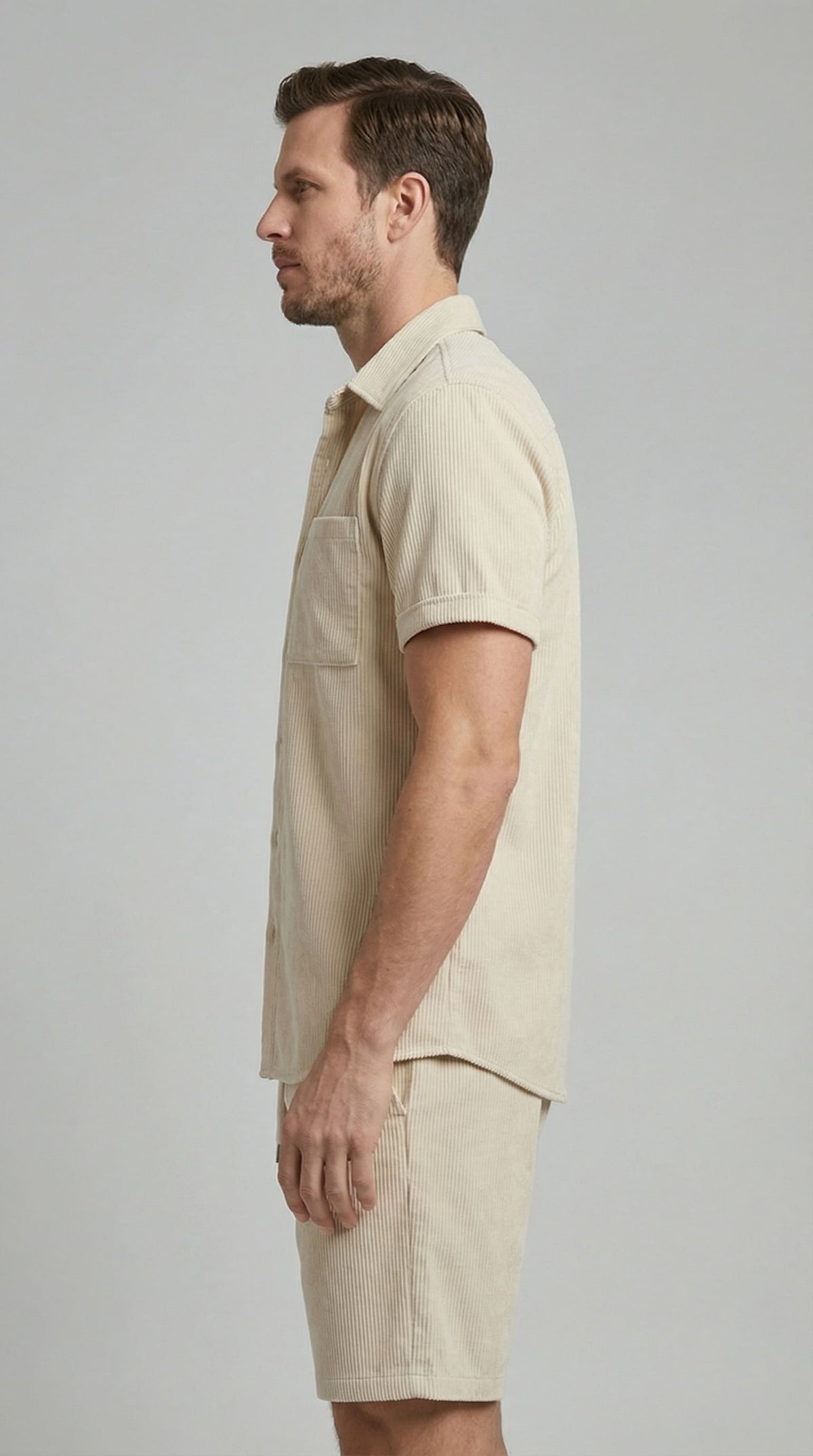 Herren Cordset Kurzarmhemd und Shorts | Bertram