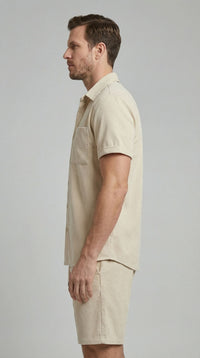 Herren Cordset Kurzarmhemd und Shorts | Bertram