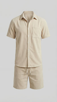 Herren Cordset Kurzarmhemd und Shorts | Bertram
