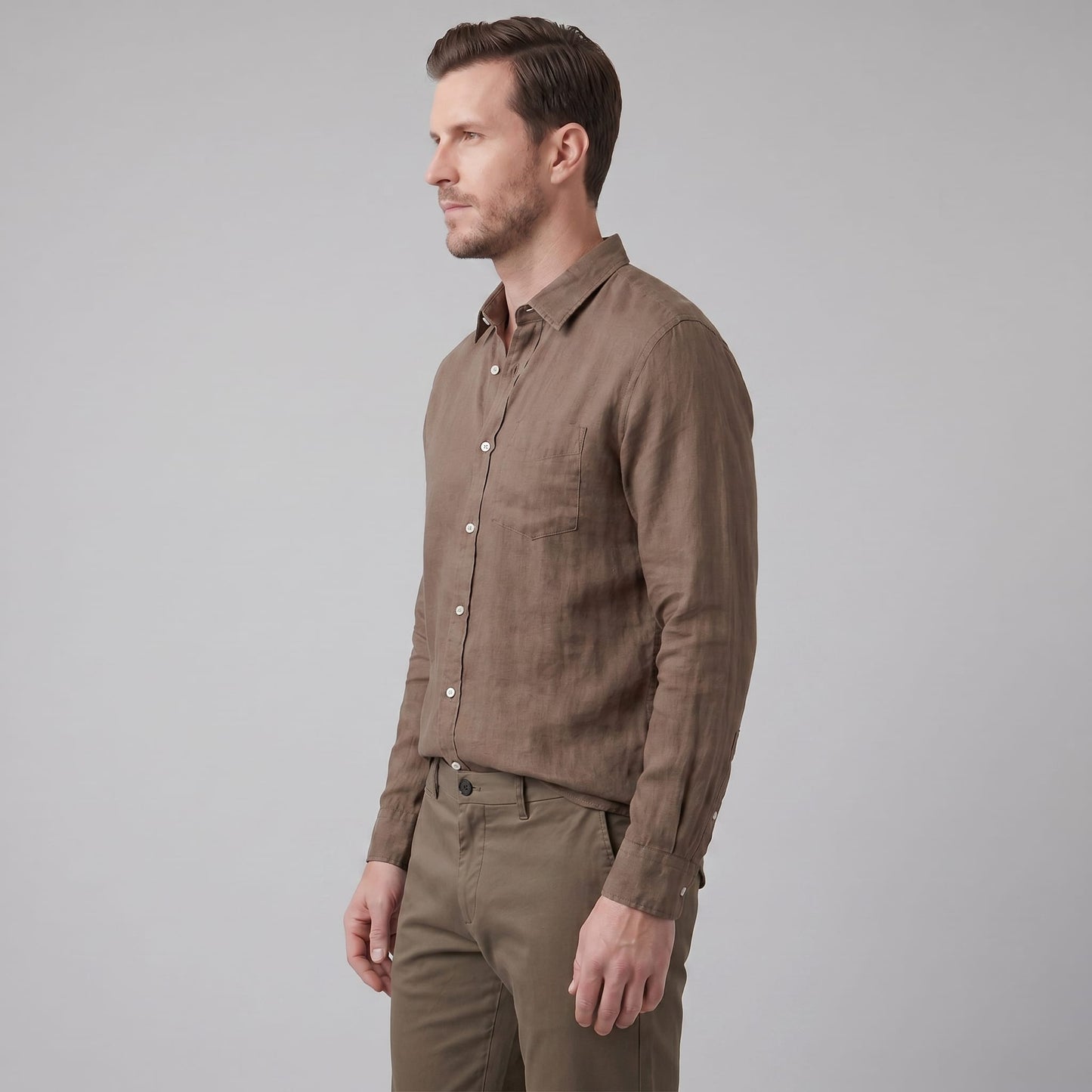Herren Leinenhemd Button-Down mit Brusttasche | Hartmut_18