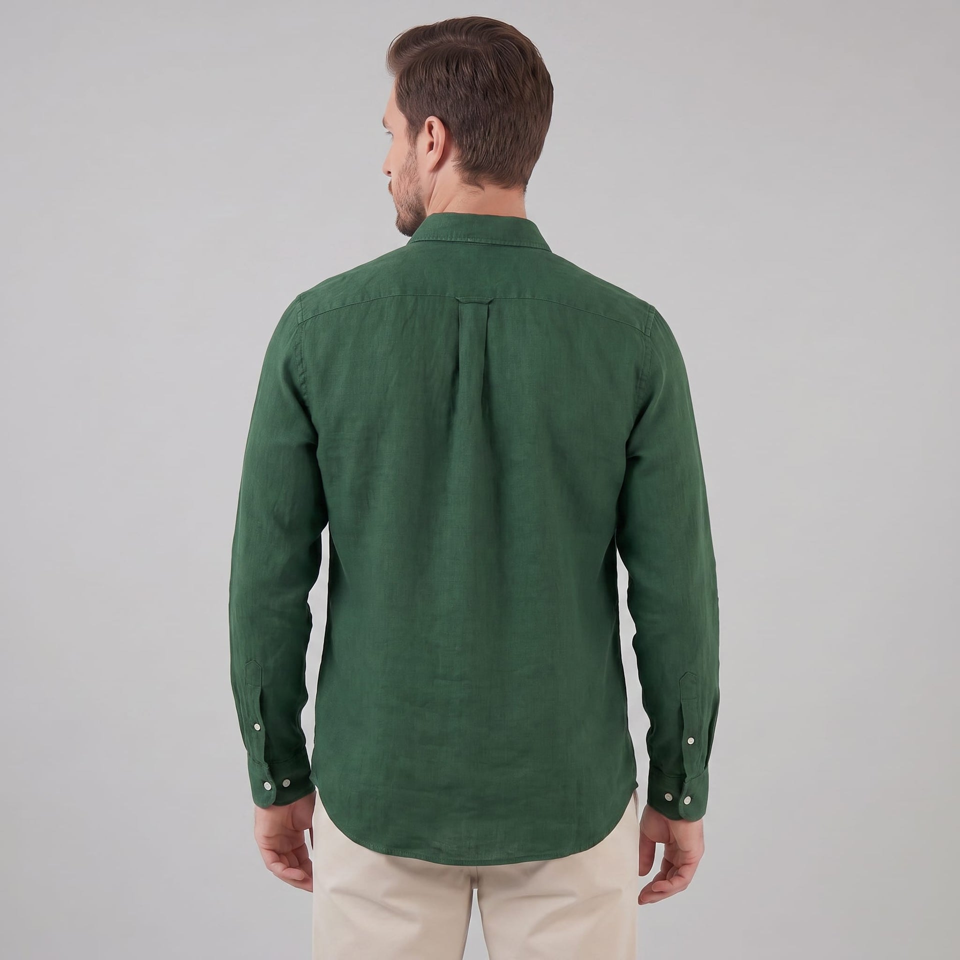 Herren Leinenhemd Button-Down mit Brusttasche | Hartmut