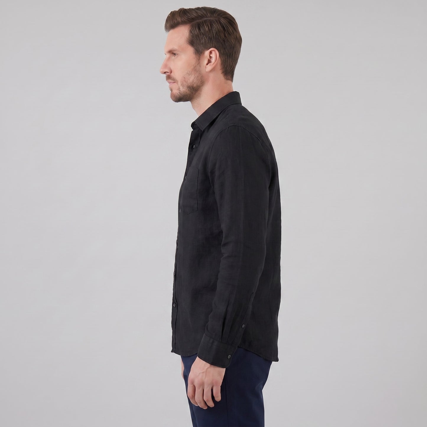 Herren Leinenhemd Button-Down mit Brusttasche | Hartmut_8