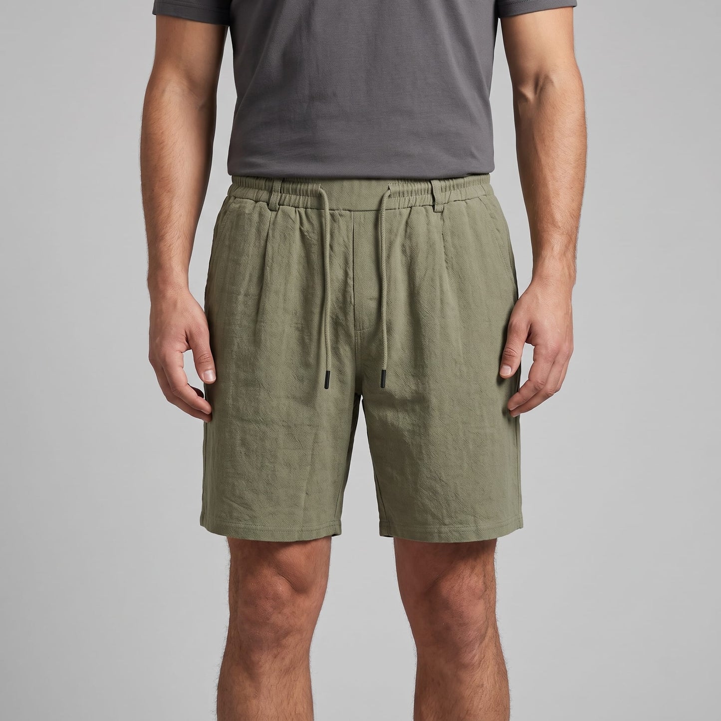 Herren Leinenshorts mit Bundfalten | Reiner_19