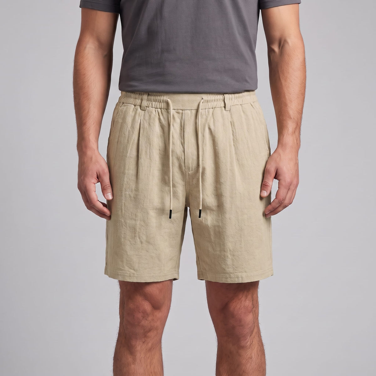 Herren Leinenshorts mit Bundfalten | Reiner_7